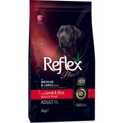 Reflex  Plus Orta&Büyük Irk Kuzu&Pirinç Yetişkin Köpek Maması 3 Kg