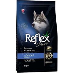 Reflex  Plus Orta&Büyük Irk Somonlu Yetişkin Köpek Maması 3 Kg