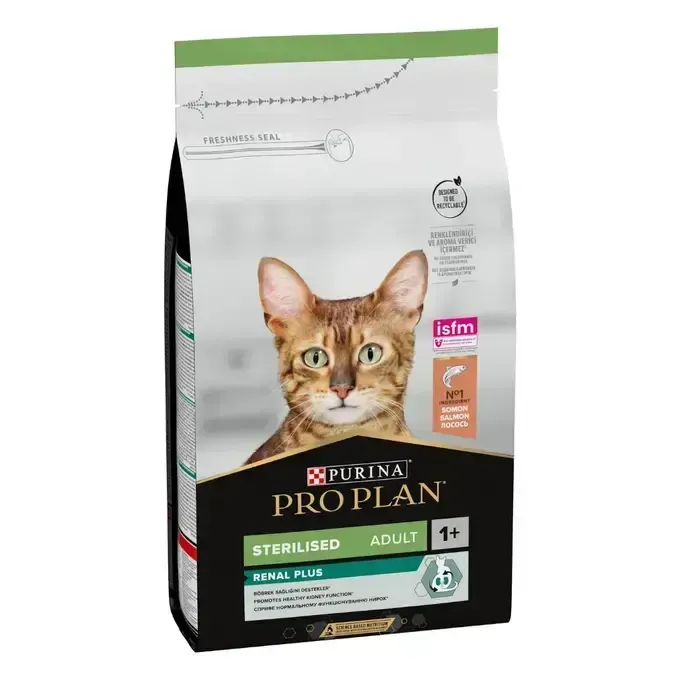 PRO PLAN® STERILISED RENAL PLUS Adult Kuru Kedi Maması, Zengin Somon İçeriği 10kg