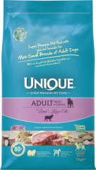 Unique Adult Mini&Small Kuzu Etli Köpek Maması 3Kg