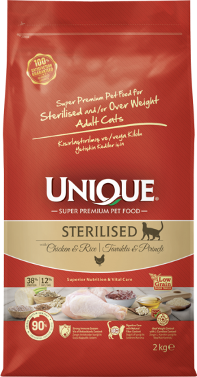 Unique Adult Sterilised Tavuk ve Pirinçli 10+2 Kg