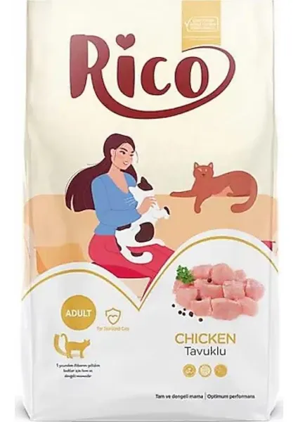 Rico Tavuklu Kısırlaştırılmış Yetişkin Kedi Maması 15 Kg
