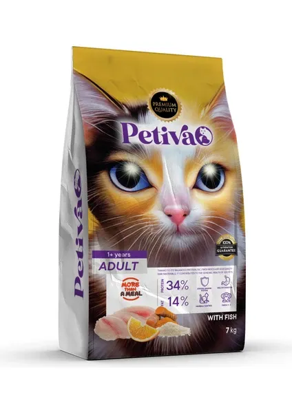 Petiva Yetişkin Balık Etli Kedi Maması 7 kg
