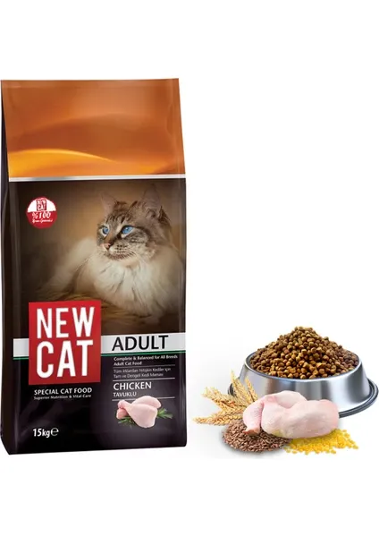 Newcat Tavuklu Yetişkin Kedi Maması 15 kg