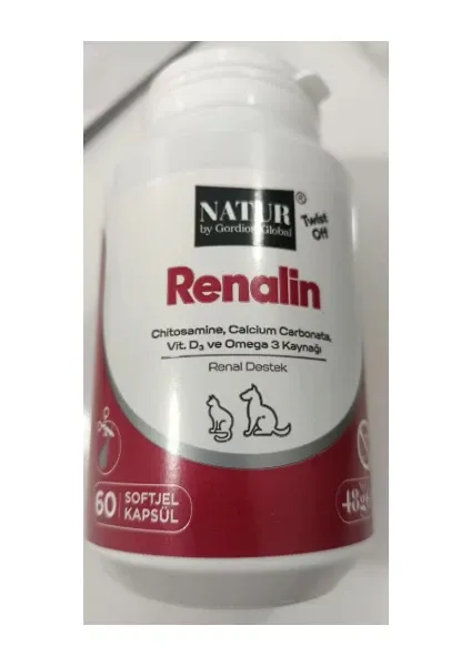 Natur Renalin Kedi Köpek Renal Böbrek Desteği 60 Softjel